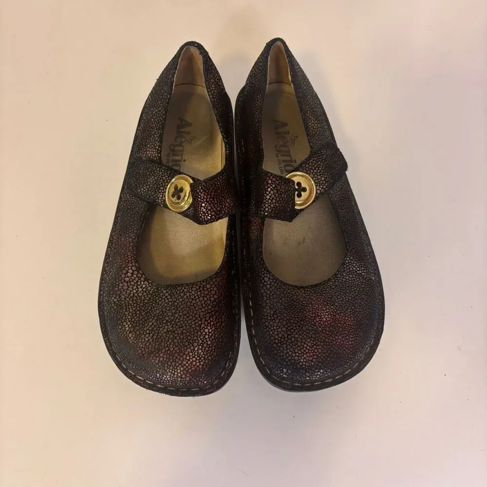 Alegria Red Reflect Leather Mary Jane‎ Comfort Shoes Size 36 = 6